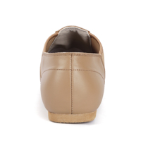 Zapatos de Baile Jazz Unisex Planos con Parte Superior de Cuero Genuino Negro/Marrón, Elásticos, Disponibles en Estados Unidos