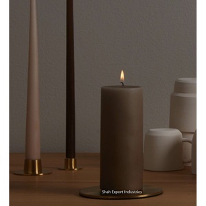 Plaque de pilier de bougie en métal au design élégant pour la décoration de table de mariage plaque de bougie ronde faite à la main couleur or - Product Image 5