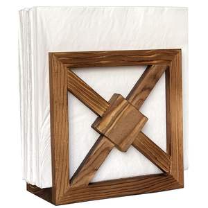 Porte-serviettes en bois avec détail sculpté artistique pour table à manger rustique événement de mariage ferme café - Product Image 6