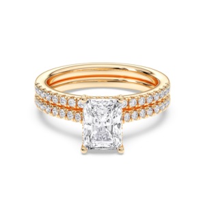 2.55 Ct Radiant & Cut Lab Grown Diamond Engagement <b>Ring</b> with 925 Sterling Silver <b>Band</b> F-G/VS (Center 2.00 Ct) - Product Image 4