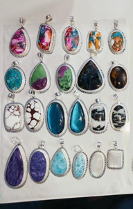 925 argent Sterling multi pierres précieuses pendentif fait à la main Design Original usine directe bijoux élégants pour les femmes - Product Image 3