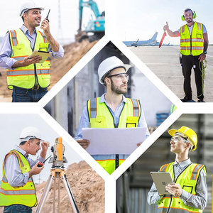 Chaqueta de seguridad personalizada Construcción Chaleco de seguridad de alta visibilidad Chaleco de trabajo de seguridad reflectante con múltiples bolsillos - Product Image 6