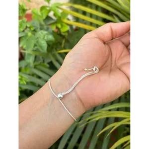 925 <b>Silver</b> Tennis <b>Bracelet</b> with Natural Garnet Tassel and Flower Shape Diamond Pearl and Ruby <b>Charm</b> Religious Bangles - Product Image 3