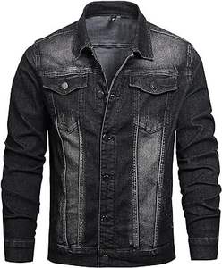 Chaquetas vaqueras de alta calidad para hombre, chaqueta vaquera transpirable con lavado ácido de estilo Vintage de algodón 100% para invierno, moda informal - Product Image 2