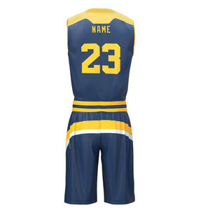 Maillot de basket-ball réversible 100% polyester à prix avantageux, respirant, ensemble uniforme de basket-ball pour hommes, jeunes et enfants - Product Image 3