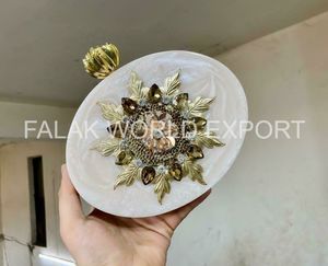 Bolso de Mano de Lujo para Mujer, Accesorio de Moda para Bodas de Diseñador, Hecho a Mano, Decoración de Perlas de Resina, FWE - Product Image 2