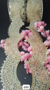 Luxury Mirror Lace Fabric with Intricate Embroidery Fast Shipping Handcrafted Mirror Embroidery Lace Ideal for Ethnic - Product Image 3