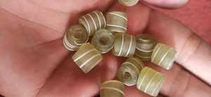 Cuentas de Vidrio Verde Hechas a Mano con Diseño Acanalado para la Elaboración de Collares, Pulseras y Joyería en Caja - Product Image 2