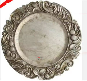 Placa de cargador de acero inoxidable de metal con acabado plateado de aspecto real para restaurante y bar de hotel - Product Image 1