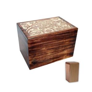 โกศไม้โกศทำมือสำหรับขี้เถ้าขี้เถ้าไม้โก้หรูกล่องเก็บขี้เถ้า - Product Image 3