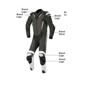 Combinaison de course en cuir respirante personnalisée pour moto, haut de gamme, coupe-vent, imperméable, vêtements de course automobile imprimés - Product Image 2