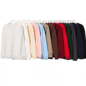 Venta al por mayor Fabricantes de ropa Sudaderas con capucha Sudadera de cuello redondo en blanco 350G Sudaderas con capucha de algodón pesado para hombres - Product Image 1