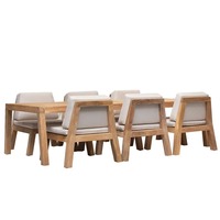 Ensemble de table et chaises de restaurant de style japonais de haute qualité Table à manger et chaises en bois de teck japonais avec coussin pour restaurant d'hôtel