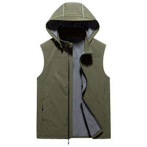 Chaleco Softshell ligero transpirable para hombre, poliéster, impermeable, a prueba de viento, para Golf y correr, chaleco de tela tejida - Product Image 1