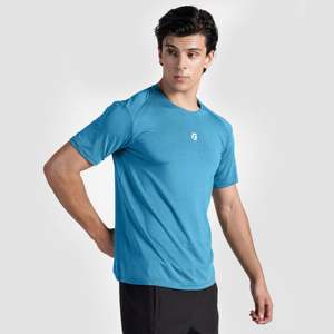 เสื้อยืด Elite Prisma สีน้ำเงินไฟฟ้า ทรงปกติ สำหรับออกกำลังกาย ผลิตจากโพลีเอสเตอร์ 100% น้ำหนักผ้า 280 กรัม แบบอัดแน่น - Product Image 3