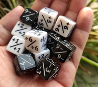 16 мм D6 счетчики + 1/+ 1 и-1/-1/-1 для MTG собирая белые и черные прямые кости