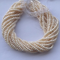 Perles d'eau douce naturelles crème blanches de 5 mm, 6 mm, 7 mm, qualité AAA, certifiées IGI, en forme de bouton, enfilées, vente en gros, usine de pierres précieuses