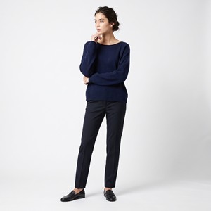 Pull basique confortable, coupe ample, tricot fin, col bateau, taille unique, convient aux tailles 38-44 - Product Image 1