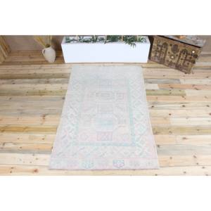 Tapis turc vintage 4,1 x 6,4 pieds, tapis de sol, tapis en laine rose - Product Image 1