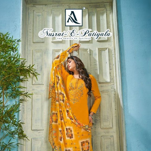 Dupatta Nazneen-vestido de gasa sin costuras, Algodón puro, sólido, bordado, Fondo de trabajo, estampado de estilo Digital - Product Image 1