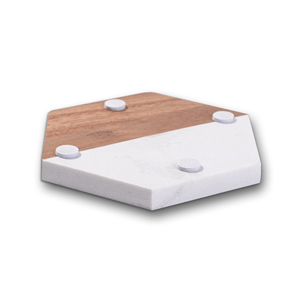 Dessous de verre carrés en bois d'acacia et marbre blanc fabriqués à la main en usine personnaliser sous-verre en bois utilisé à des prix abordables - Product Image 2