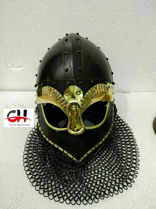 Casque de croisé médiéval Viking Warrior Armor Knight Chain mail Casque Viking. - Product Image 5
