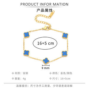 डॉ. गहने थोक 9 मिमी स्टेनलेस स्टील सफेद/काले/लाल/हरे फूल चार पत्ती 18k सोने की प्लेटेड क्लोवर महिलाओं के लिए - Product Image 3