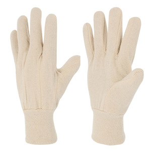 Vente en gros de gants de travail durables en coton jersey coupe pointillée poignet tricoté gants et mitaines confortables en coton - Product Image 1