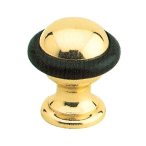 Fermaporta Tondo in Ottone Lucido Verniciato - Product Image 1