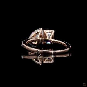 Toi Et Moi 2.30ct Anillo de diamantes de dos piedras Anillo de compromiso de corte de pera y esmeralda de oro rosa sólido de 14K para aniversario - Product Image 4