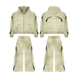 ชุดวอร์มผู้ชายไซส์ใหญ่ ผ้าฝ้ายฟลีซ สำหรับฤดูหนาว เสื้อฮู้ดดี้และกางเกงจ็อกเกอร์ รับสกรีนโลโก้ สีพื้น สไตล์ลำลอง - Product Image 1