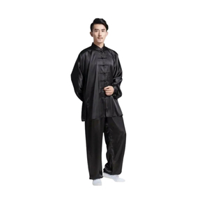 Uniforme de Kung Fu negro personalizado para estudiantes 100% algodón transpirable ropa de entrenamiento de artes marciales logotipo personalizado - Product Image 6
