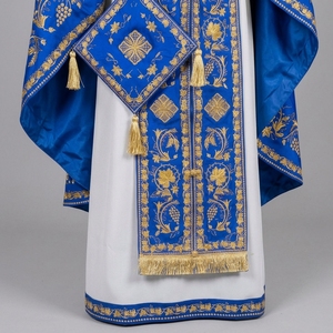 Vestimenta Litúrgica Azul Rey para Iglesia Ortodoxa, Túnica de Clérigo Bordada a Mano con Hilos de Oro, Casulla Sacerdotal, Conjunto de Vestimenta Litúrgica - Product Image 5