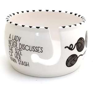 Bol de rangement pour fil en céramique Accessoires pour tricot et crochet Support de rangement pour fil de laine durable et robuste - Product Image 2