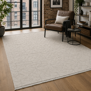 Netline Home Tonal Linework Soft Grey Modern Washable <b>Rug</b> - Product Image 5