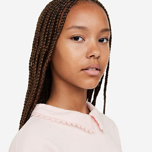 Ropa personalizable OEM para niñas, sudadera de algodón liso, conjuntos de Jogger de cuello redondo de gran tamaño, chándal estampado de invierno bordado de punto - Product Image 3