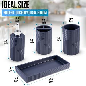 Juego de Baño azul SimpNavy, organizador funcional elegante multiusos perfecto para áreas formales de hotel y uso de oficina - Product Image 4