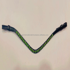 สายหนังวัวเต็มเมล็ดทำด้วยมือหรูหรา,สายรัดหนังวัวคิ้วสำหรับบังเหียนพร้อมสายรัดคิ้วสีฟ้าคริสตัลวิบวับ - Product Image 6