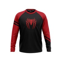 T-shirt de sport OEM pour homme, coupe droite, manches longues, ourlet incurvé, séchage rapide, respirant, anti-plis, tricoté 100%