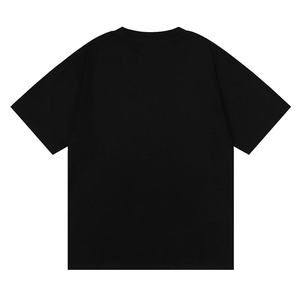 เสื้อยืดสตรีทแวร์คอกลมแขนสั้นถักทอเนื้อผ้าเรียบสำหรับผู้ชายแฟชั่นปี 2025 ผลิตจากผ้าฝ้าย 100% น้ำหนัก 320 กรัม เป็นมิตรต่อสิ่งแวดล้อม ระบายอากาศได้ดี รับผลิตตามสั่ง ขายส่ง - Product Image 4