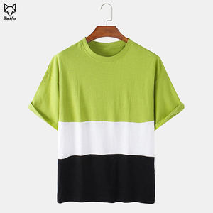 พิมพ์ลายคลื่นความร้อน: นำการออกแบบของคุณไปสู่ชีวิตผู้ชายผ้าฝ้ายย้อมสีจุ่มระบายอากาศปกติคอกลมเสื้อยืดสองสี - Product Image 2