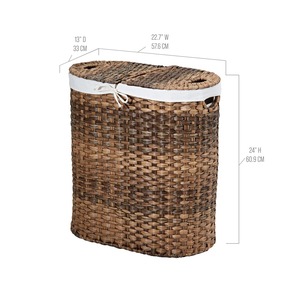 Cesta ovalada de plástico imitación ratán, cesta de almacenamiento hecha a mano, venta al por mayor, ecológica, hecha en Vietnam - Product Image 2