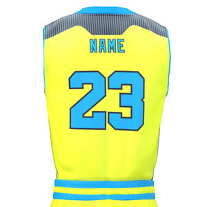 Ensemble d'uniformes de basket-ball imprimés pour vêtements de sport conçus sur mesure 100% polyester Ensemble de maillots et shorts de basket-ball de haute qualité - Product Image 6