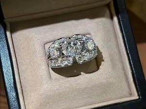 Rose Cut Original Moissanite Diamond Engagement <b>Ring</b> Luxury 925 Sterling Silver Wedding Band for Women Gold Gift for Her - Product Image 4