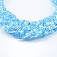 Topaze bleue ciel naturelle lisse forme ovale pierres précieuses polies en vrac perles 4-7mm perles bleu ciel pour la fabrication de bijoux au prix de gros