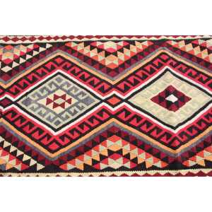 3.2x15.3 ft Rug, Turkish Vintage <b>Runner</b> Rug, <b>Red</b> Kilim Wool Rug - Product Image 5