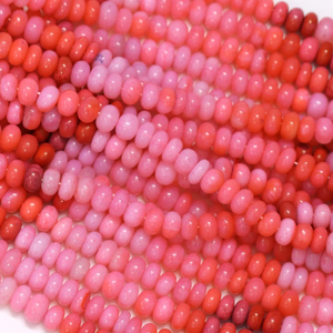 Amazing Rose <b>Red</b> shaded opal smooth rondelle shape <b>beads</b>, 16" 7-10mm Rose <b>red</b> Opal smooth gemstone <b>beads</b>, AAA quality <b>bead</b>, - Product Image 3