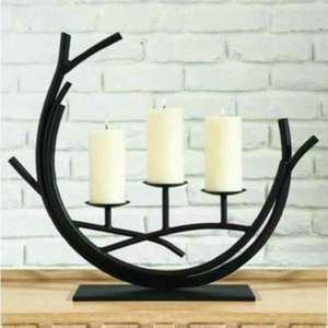 High Quality Antique Design Premium Metal Candle Holder with Customized Shape Size Black Powder Coated Finished Candle Holder - Product Image 3