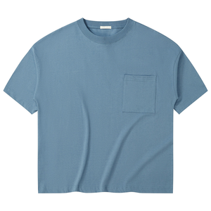 เสื้อยืดโอเวอร์ไซส์สำหรับผู้ชาย230Gsm พิมพ์ลายดิจิตอลมีกระเป๋าแขนครึ่งไหล่ผ้าฝ้ายขนาดใหญ่ใส่สบาย - Product Image 5