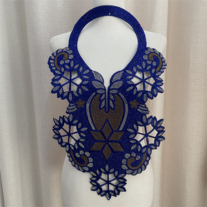 Nouvel accessoire de couture DIY tendance et de haute qualité : patch en tissu brodé ajouré avec strass thermocollants pour col - Product Image 6